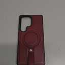 for Samsung Galaxy S25 Ultra Case Leather with Stand, Anti-Slip Shockproof Loop, Compatible with MagSafe, Magnetic Protective Galaxy S25 Ultra Leather Case (Burgundy, S25 Ultra-6.9inch)