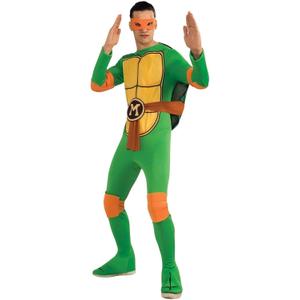 Nickelodeon Ninja Turtles Adult Michelangelo costume and Accessories (One Size, Multi-colored)