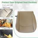 Priprilod Tan Lower Perf Leather Driver Side Bottom Replacement Seat Cover & Driver Foam Cushion Compatible with Dodge Ram 1500 2500 3500 2013 2014 2015 2016 2017 2018 2019