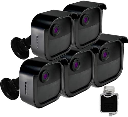 SKYWORLD Blink 4th Gen Camera Housing and Wall Mount Bracket, Reserve USB Charging Port,Weatherproof Protective Housing Adjustable Mount Only for Blink 4th(4rd Gen) with Sync Module2 Mount(Black5PCS), Pack 2