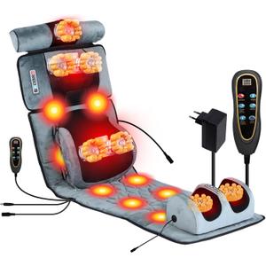 Full Body Massage Cushion with Heat,10 Vibration Heads, 9 Speeds & 3 Heat Levels. Massage Pad for Back Neck Shoulder Relief at Home Office.