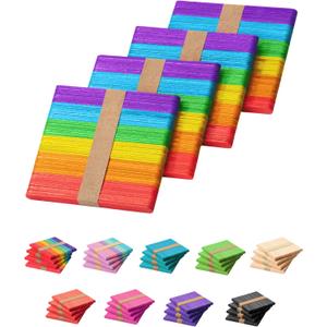 Mr. Pen Colored Popsicle Sticks, Wooden Rainbow Colored Popsicle Sticks for Crafts, 200 Pack, 4.5 Inch