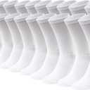 24 Pairs Cotton Crew Socks, Mens Womens Bulk Casual Sports Sock (Large, White)