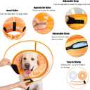 Inflatable Dog Cone Collar for Large Medium Small Dogs, Soft Dog Donut Collar Adjustable Recovery Cone for Pets After Surgery, Extra Enhanced Anti-Licking Guard Shield for Pets (ML, Orange)