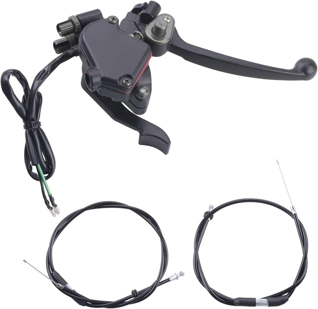 7/8'' Thumb Throttle with Dual Brake Lever Assy 50 & 90cc throttle cable Compatible with 50cc 90cc 150cc 250cc ATV Quad Roketa Taotao Sunl Kazuma