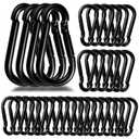 50Pack Carabiner Clips Heavy Duty, 3.2 Large Spring Snap Hooks Bulk, Galvanized Black Carabiners for Camping, Solid Spring Clips for Home Gym Hanging Hammocks Swing Hiking-500lbs Holding Capacity