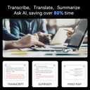 Magnetic AI Voice Recorder-73H Battery, Transcribe&Summarize with AI Noise Cancellation, USB-C Charge Recording Device, 64GB Audio Recorder for Lectures, Meetings, Calls, Interviews, 112 Languages