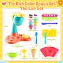 PLAY Clay Dough Set with Ice Cream Maker Machine/Noodle Maker/Banana Split Ice Cream Mold Kitchen Creations Arts Crafts Play Food Toys Tools Kit for Boys Girls Kids Toddlers Ages 3+