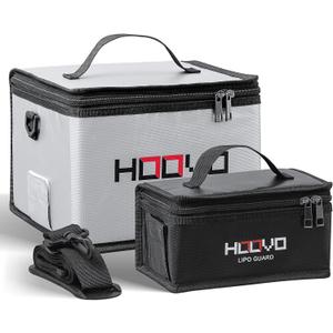 HOOVO Lipo Bag Fireproof Explosionproof Lipo Battery Safe Bag LiPo Guard Safe Bag for Lipo Battery Storage and Charging with Double Zipper