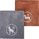 InnoBeta German Shepherd/Dachshund Gifts Dog Towels for Drying Dogs, Pack of 2, 40 Inch X 23.6 Inch, Perfect Dog Shower & Bath Supplies for Large, Medium or Small Dogs