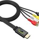 LiNKFOR RCA to HDMI Converter, 1080P AV to HDMI Converter, 16:9/4:3 Conversion Mini Composite CVBS Audio Video Adapter Supports PAL/NTSC for Wii/PS1/PS2/N64 (Female)