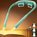 Glocusent Ergonomic Reading Light, 1600mAh Rechargeable Book Light for 100 Hrs - 3 Colors & 5 Brightness, Neck Light with Timers, Sleep Aid & Travel Lock, Perfect for Reading, Knitting & Craft (Mint Green)