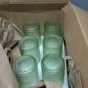 DmmyAlzx Hobnail Drinking Glasses Set of 6 Count, Vintage Glassware, Old Fashioned Glasses, 6 Highball Bubble Drinking Cups 15 oz, Green