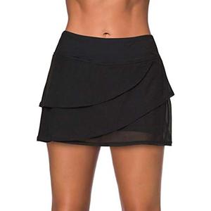 Aleumdr Women's Waistband Layered Swimdress Ruffle Swim Skirt Swimsuit Bottom, Size: M