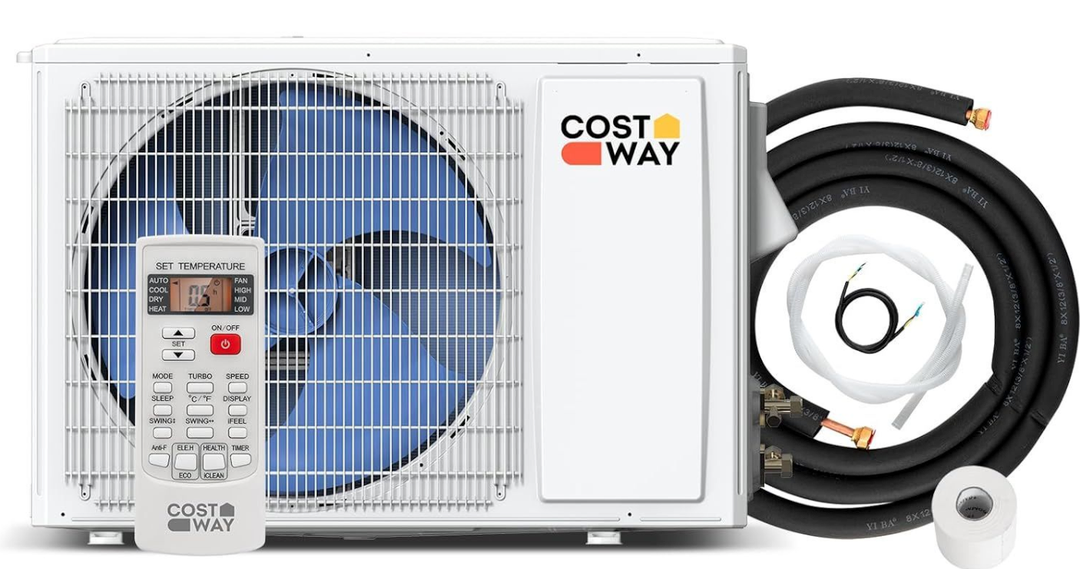 12000BTU Mini Split Air Conditioner& Heater, 20 SEER2 115V Wall-Mounted Ductless AC Unit Cools Rooms up to 750 Sq. Ft, Energy Efficient Inverter AC with Heat Pump (Blast Series), Outside Unit Only