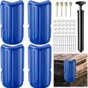 Timtin 4 Pack Dock Bumpers Dock Corner Bumper Fender Inflatable Marine Corner Protection UV Resistant PVC Stainless Steel Mounting Hardware with Pump 8" x 16" for Edge Straight Protect Boat