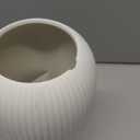 Ceramic Vase for Flowers  Modern Small Ribbed Textured Flower Vase for Home Decor, Pampas Grass, Decorative, Farmhouse, Coffee Table, Kitchen Centerpieces, Bookshelf and Home Living (White)