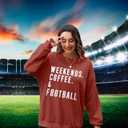 EGELEXY Football Game Day Sweatshirts Weekends Coffee and Football Sweatshirt Women Football Mom Crewneck Pullover (Brown, XXL)