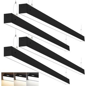 kadision Linkable 4FT LED Linear Light, 3000K/4000K/5000K 40W 5200lm, 0-10V Dimmable Suspended Linear LED Lighting Fixture for Offices Retails Shops, ETL Listed (4 Pack)