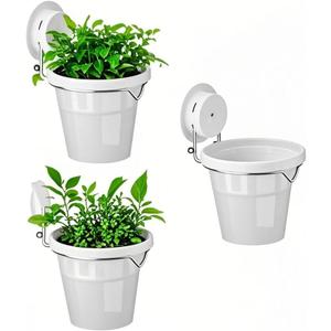 VirgoLeo Set of 3 Plastic Window Planter with Suction Cup Holder. Large Window Popagation. Clear Self Watering Window Mounted Plant Pots. Window Sill Planters Extender for Indoor Hydroponic Plants