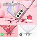 2 x Compatible with Samsung Galaxy S21 Case, Slim Stylish Design for Women, 360 Degree Protection, [with Glass Screen Protector] Dropped 3000 Tests, Pink