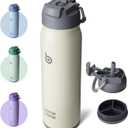 BOTTLE BOTTLE 24oz Insulated Water Bottle Stainless Steel Sport Water Bottle with Straw and Adjustable Lid Daily Pill Organizer (gray)