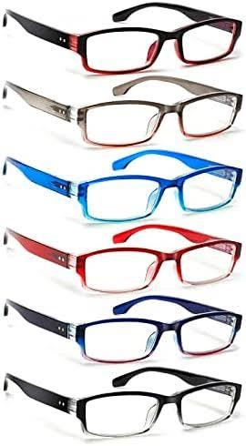 NORPERWIS 6 Pack Ladies Reading Glasses for Women Blue Light Blocking Spring Hinge Fashion Eyeglasses Readers for Women (Mix Color -4, 3.50, multiplier_x)