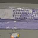 Wireless Keyboard and Mouse Combo, Cute Round Keycaps, Full-Size Retro Typewriter Keyboard with Detachable Wrist Rest, 2.4GHz Cordless Connection for Mac/Windows/PC/Laptop (Purple-Colorful)