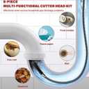 Drain Snake Drill Attachmen- 8-Piece drain auger drill attachment Commonly Used in 50FT-100FT AC Drain Cleaning Machine,Suitable for 5/16-inch to 3/4-inch Drain Snake Cable