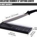 TIANSE Paper Cutter 12 Inch Paper Cutter Guillotine with 8 to 10 Sheet Capacity Safety Blade Lock Heavy Duty Paper Trimmer for Cardstock Cutting Board Paper Cutter Slicer for Home Office School Black