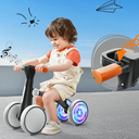 Colorful Lighting Baby Balance Bike Toys for 1 Year Old Boy Gifts, 10-36 Month Toddler Balance Bike, No Pedal 4 Silence Wheels & Soft Seat First Bike, One Year Old Boy Birthday Gift 