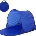 Automatic Pop Up Beach Tent Outdoor Camping Portable Tent Sea Summer Sun Shelter Anti UV Water-Resistant Tents with Storage Bag (Blue)