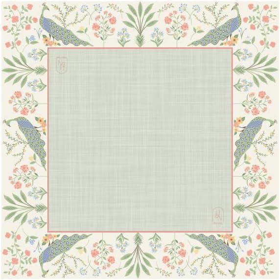 Hutch & Nook Mahjong Mat | 33" Non-Slip Card Table Cover | Decorative Game Mat for Mahjong Set, Dominoes, Poker & More (Peacock Garden), Large