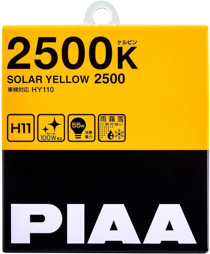 Piaa 22-13411 Solar Yellow H11 Light Bulb (2500K - 12V 55W), 2 Pack