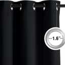 NICETOWN Room Darkening Draperies Curtains Panels, 2 Panels Black W52 x L108
