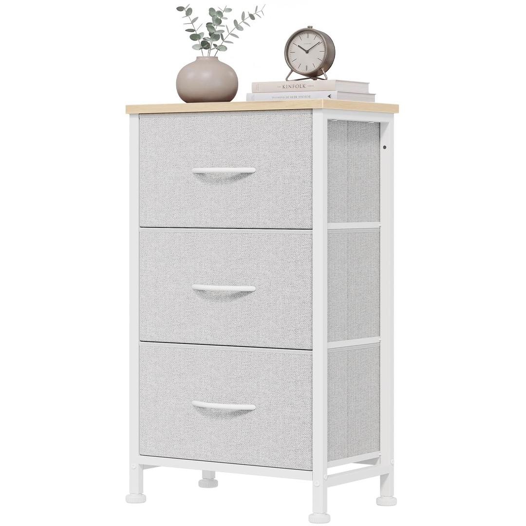 OLIXIS 3 Drawer Dresser for Bedroom, Small Night Stand Chest of Drawers