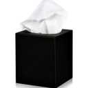 Alpine Industries Black Acrylic Tissue Box Cover - Eco Friendly Dispenser - Decorative Holder/Organizer for Bathroom, Office Desk & Car (Black)