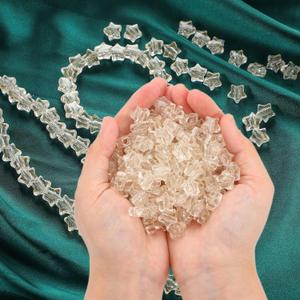 Kenning 500 Pcs 13mm Star Beads Gold Glitter Star Pony Glitter Pony Beads for DIY Jewelry Making, Hair Braiding, Bracelets & Necklace