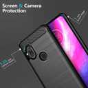 Case for Motorola One Hyper Case, Moto One Hyper XT2027 Case, Slim Thin Carbon Fiber Phone Case TPU Soft Back Cases Anti-Scratch Shockproof Protective Cover for Motorola Moto One Hyper Black