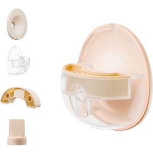 Paruu P16 Replacement Full Set Collector Cup, Only Compatible with P16 Wearable Breast Pump (150ml, 24mm Flange), Original Accessories (Nude, 1 Set