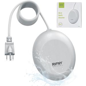 RIFNY 100W Bird Bath Heater for Outdoors in Winter, Birdbath Deicer Water Heater Submersible for Bird Chicken Drinking with Thermostatically Control and Auto Shut-Off, Full-Covered Aluminum, 10FT Cord
