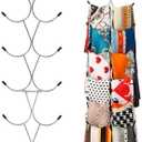 Uinicor Scarf Hanger 2 Pack 24 Storages,Purse Hanger with 360 Swivel Hook,Scarf Organizer Scarf Hangers for Closet,for Scarves, Shawl,Belt,Purse & Baseball Cap