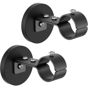 MUTUACTOR Magnetic Curtain Rod Brackets, Heavy Duty Magnet Curtain Rod Bracket for Metal Doors,2PCS Anti-Scratch Curtain Holders for Hanging Window Rods Caf Rods, Spring Tension Rods