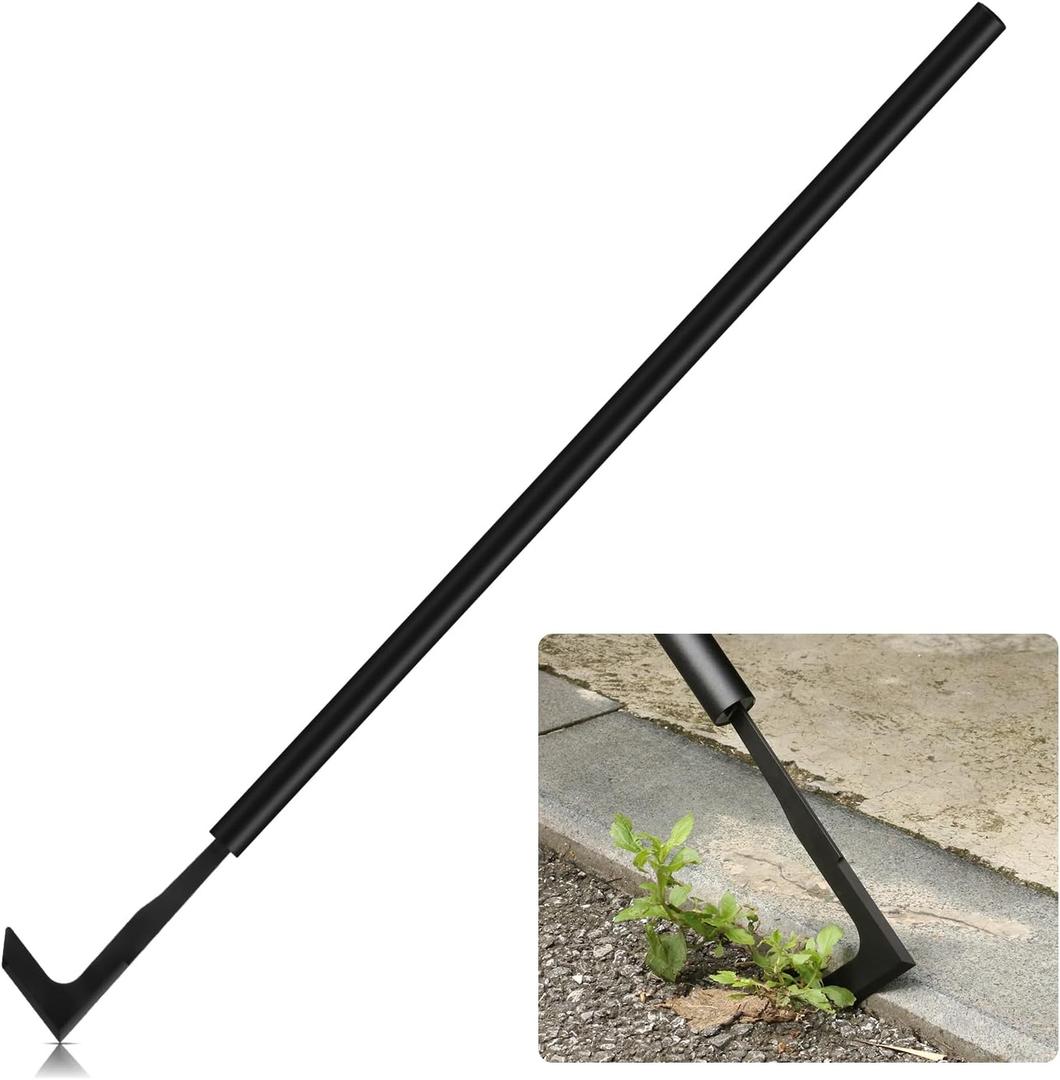 49.2 Long Handle Crack Weeder, 3 Adjustable Length Crevice Weeding Tool Manual Weeder Puller for Sidewalk, Paver, Wall Gaps, Lawn Yard Gardening Tool (Black)