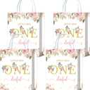Tyndallrays 16 Pieces Miss Onederful One First Birthday Party Favors Bags,Onederful 1st Birthday Girl Gift Snacks Treat Candy Party Favors Bags with Handles for Girls 1st Birthday Party Decorations