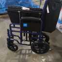 Medline Heavy Duty Transport Chair supports up to 500 lbs., Bariatric Transport Wheelchair, 22" x 18" seat, Blue Frame