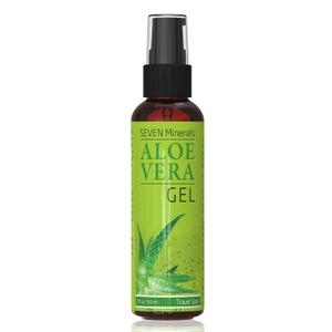 Seven Minerals, Travel Size Organic Aloe Vera Gel from freshly cut 100% Pure Aloe - 2 Fl Oz - HighestQuality, Texas grown, Vegan, Unscented - For Face, Skin, Hair, Sunburn relief (2 Fl Oz)