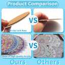 Benvo 8 Pcs Diamond Painting Coasters Kit Mandala Cup Coasters DIY Diamond Art Kits with Diamond Painting Pens, Holders, Cork Base for Beginners Adults and Kids Art Craft Supplies Gift (Mandala A)