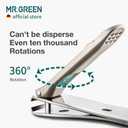 MR.GREEN Nail Clippers Curved Blades Fingernail Cutter Nippers Manicure Scissors Stainless Steel Pedicure Tools with Nail Flies (Medium-Blue)