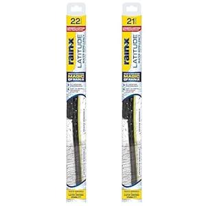 RainX 810236 Latitude 2In1 Water Repellent Wiper Blades, 22" and 21" Windshield Wipers (Pack Of 2), Automotive Replacement Windshield Wiper Blades With Patented RainX Water Repellency Formula